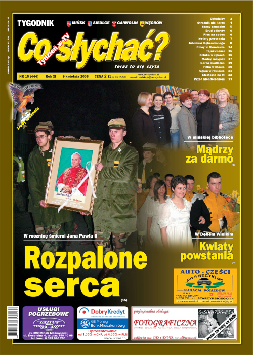 Okładka gazety Co słychać? - nr 15 (444) 2006
